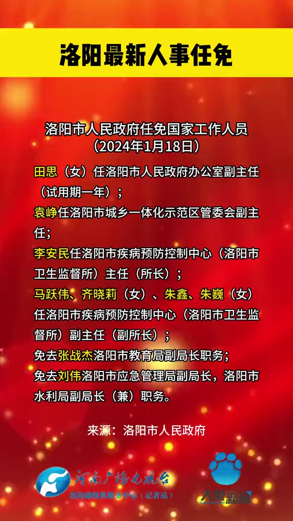 洛阳最新干部任命公示，新篇章的开启